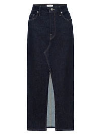 Stretch Denim Midi-Skirt
