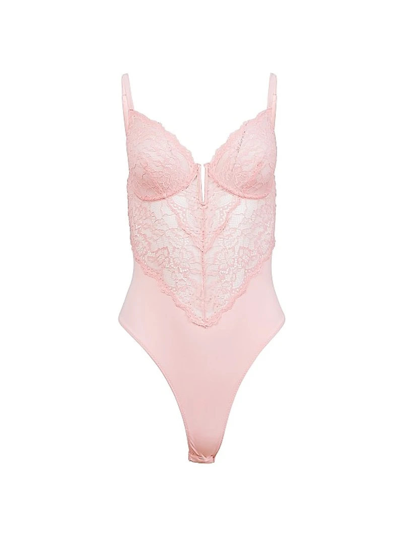 Bianca Lace-Silk Bodysuit