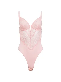 Bianca Lace-Silk Bodysuit