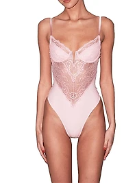 Bianca Lace-Silk Bodysuit