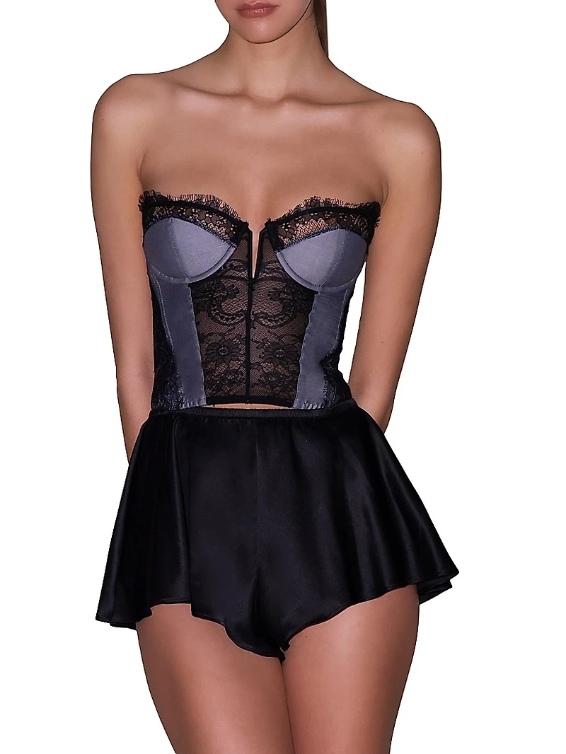 Lace Plunge Bustier Top