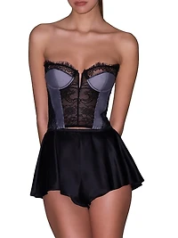 Lace Plunge Bustier Top