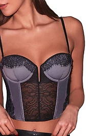 Lace Plunge Bustier Top