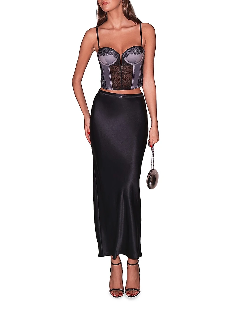 Lace Plunge Bustier Top