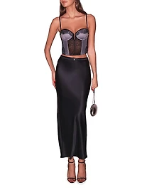 Lace Plunge Bustier Top