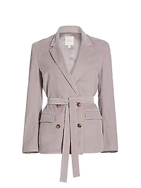Corduroy Tie-Waist Smoking Jacket
