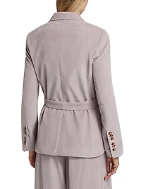 Corduroy Tie-Waist Smoking Jacket