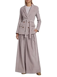 Corduroy Tie-Waist Smoking Jacket