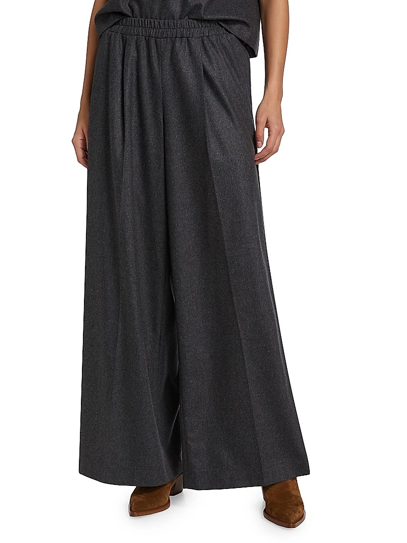 Eva Wool-Blend Wide-Leg Pants