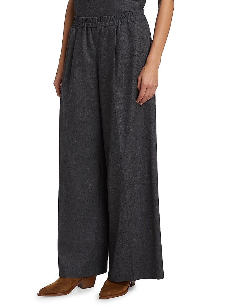 Eva Wool-Blend Wide-Leg Pants
