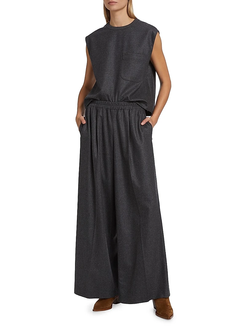 Eva Wool-Blend Wide-Leg Pants