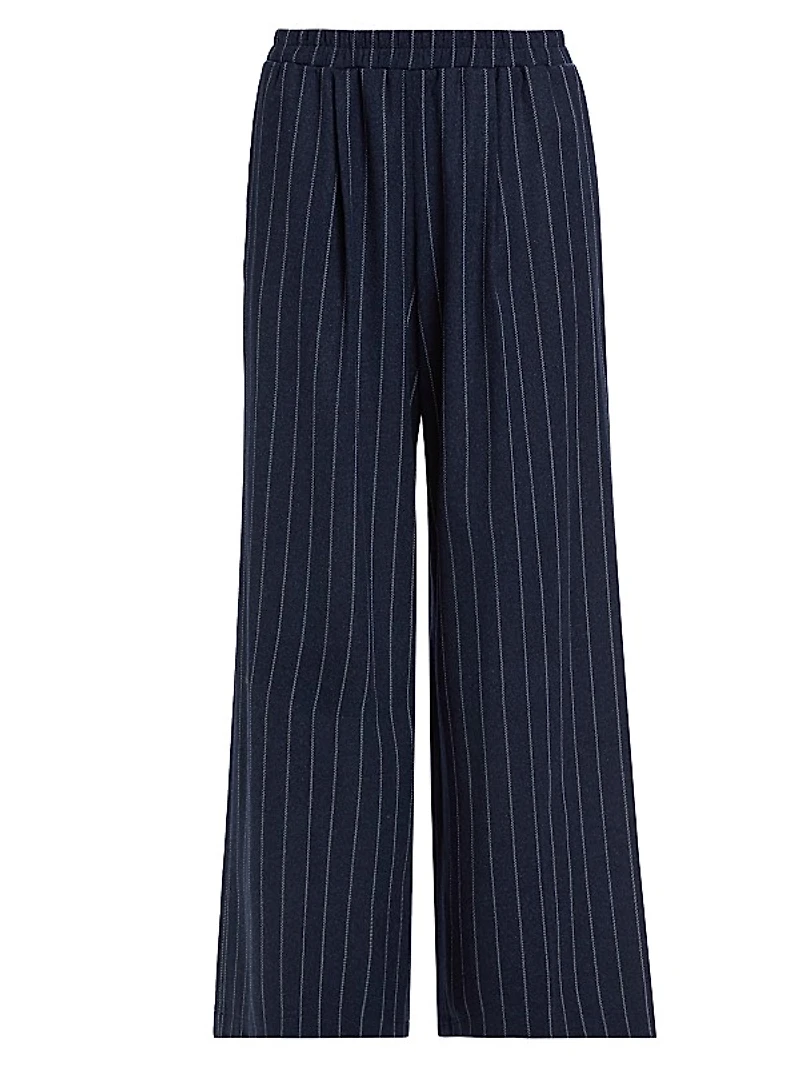 Eva Pinstriped Stretch-Wool Pants