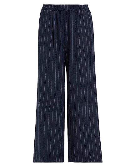 Eva Pinstriped Stretch-Wool Pants