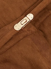 Medina Belted Faux-Suede Skirt