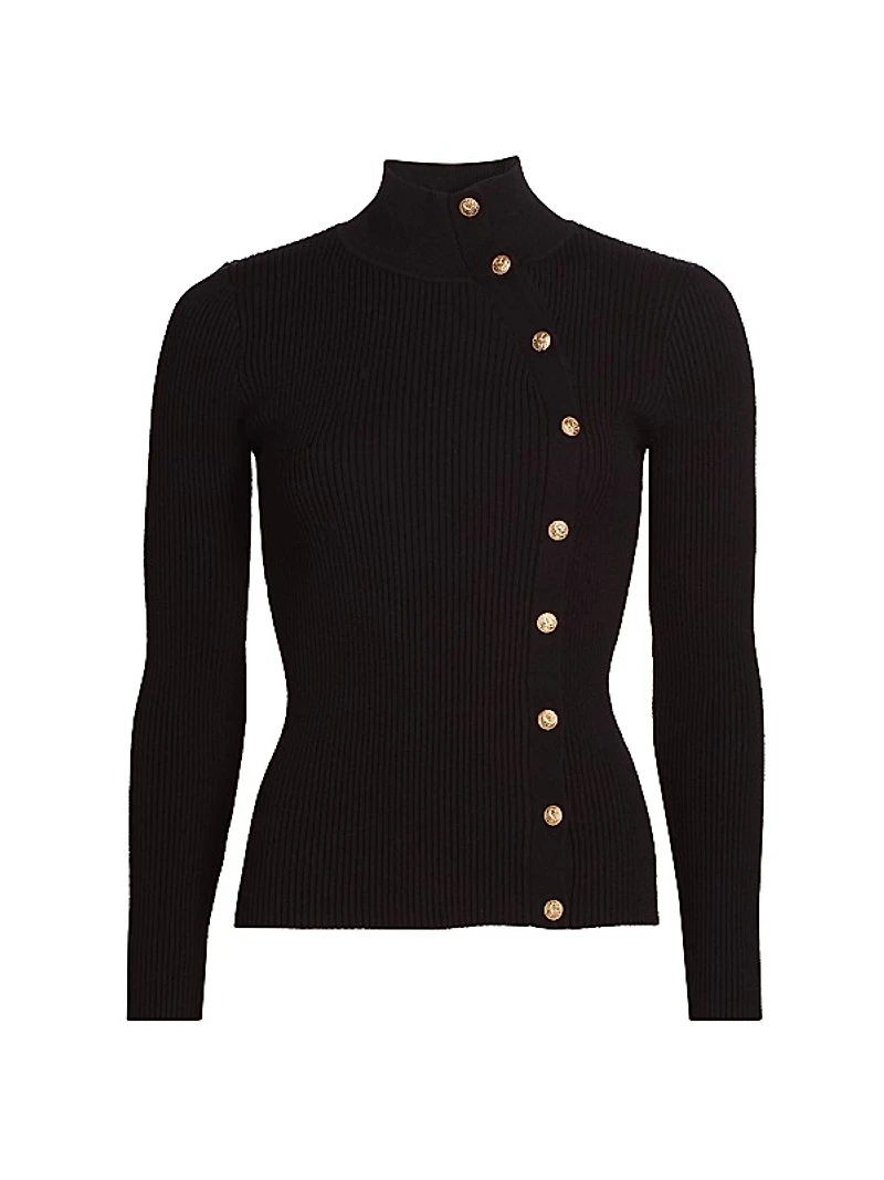 Margaret Rib-Knit Turtleneck Sweater