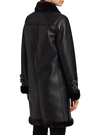 Carla Faux Leather & Fur Coat
