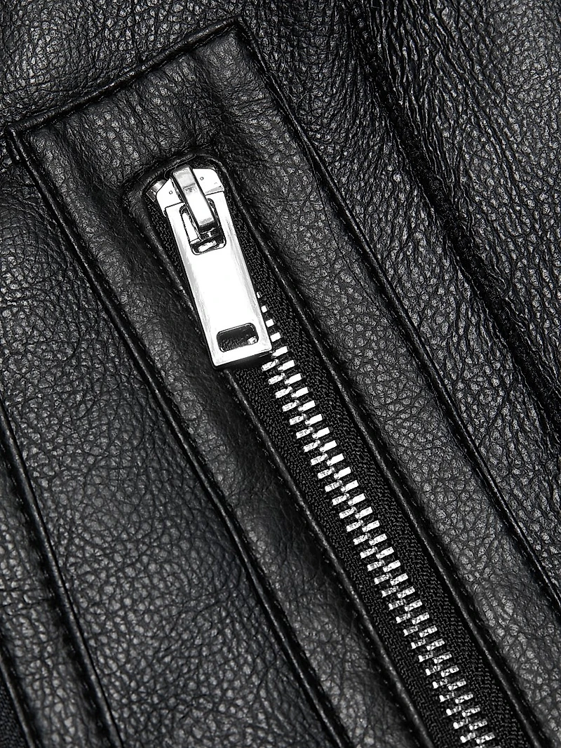 Carla Faux Leather & Fur Coat