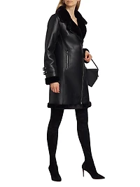 Carla Faux Leather & Fur Coat