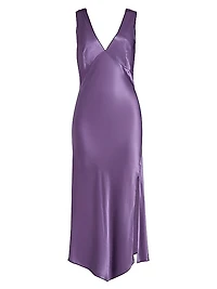 Monique Satin Asymmetric Midi-Dress