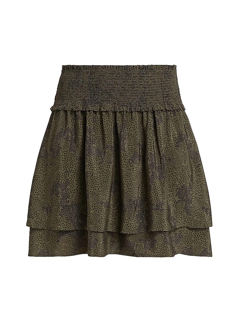 Addison Printed Smocked Miniskirt