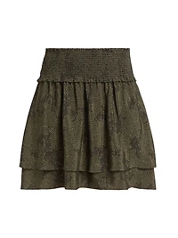 Addison Printed Smocked Miniskirt