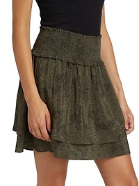 Addison Printed Smocked Miniskirt