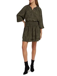 Addison Printed Smocked Miniskirt