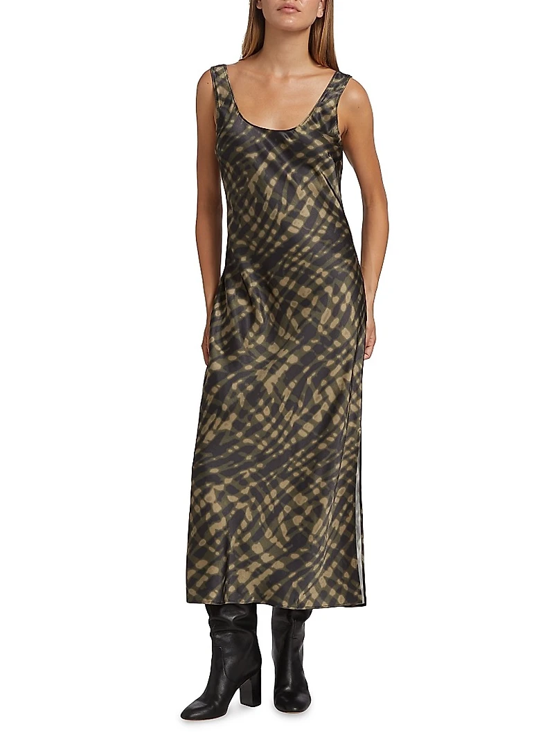 Kailani Abstract Scoopneck Midi-Dress