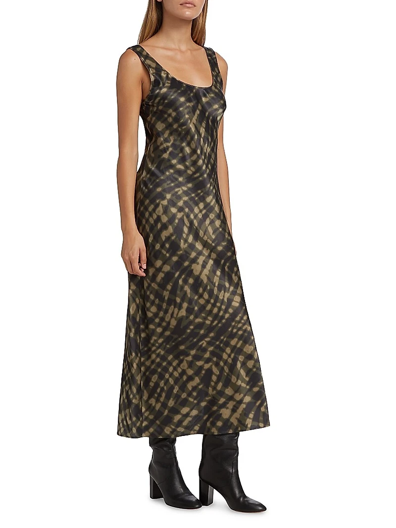 Kailani Abstract Scoopneck Midi-Dress