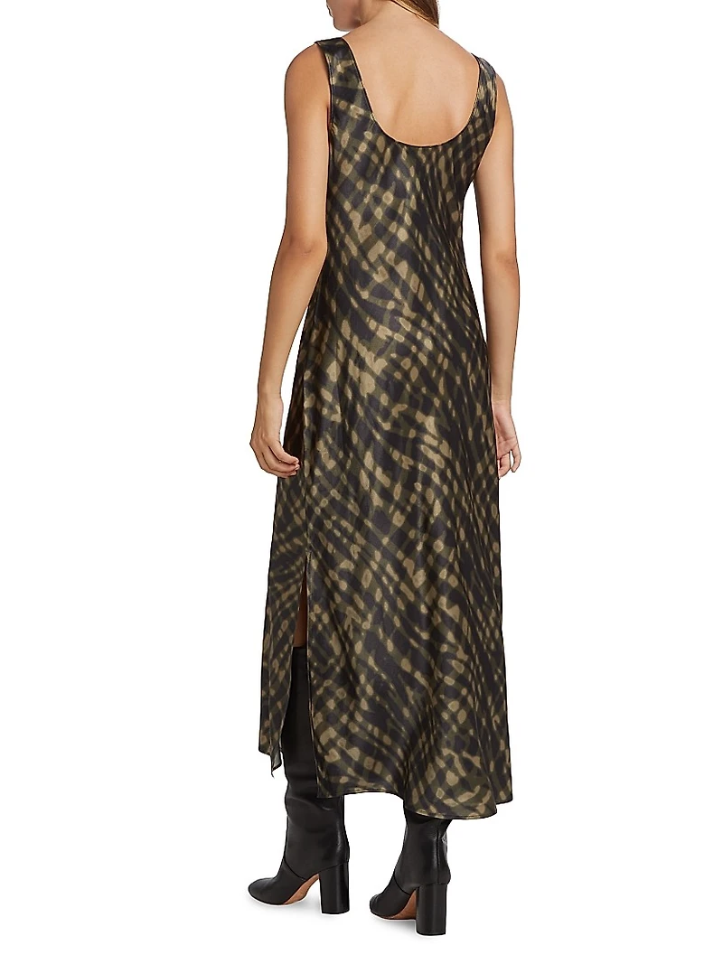 Kailani Abstract Scoopneck Midi-Dress