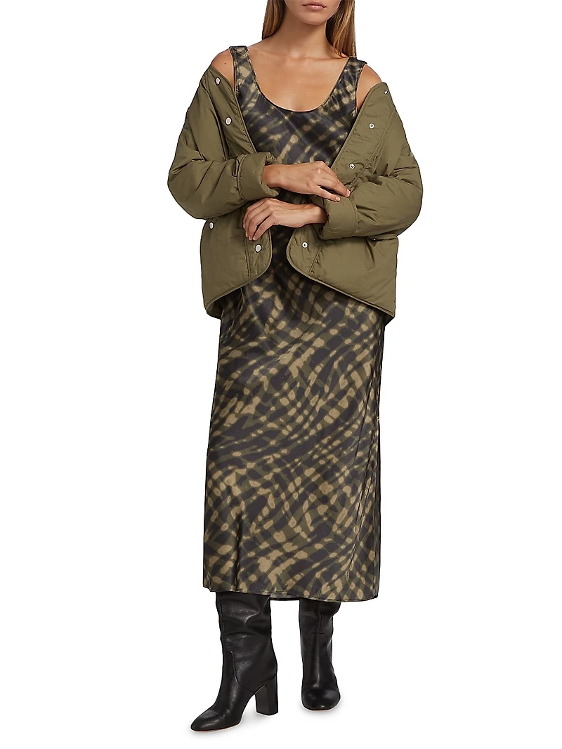 Kailani Abstract Scoopneck Midi-Dress