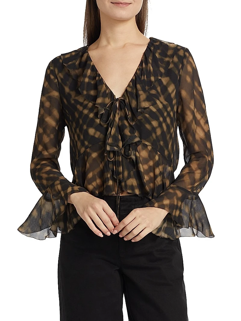 Nicoletta Ruffle-Sleeve Top