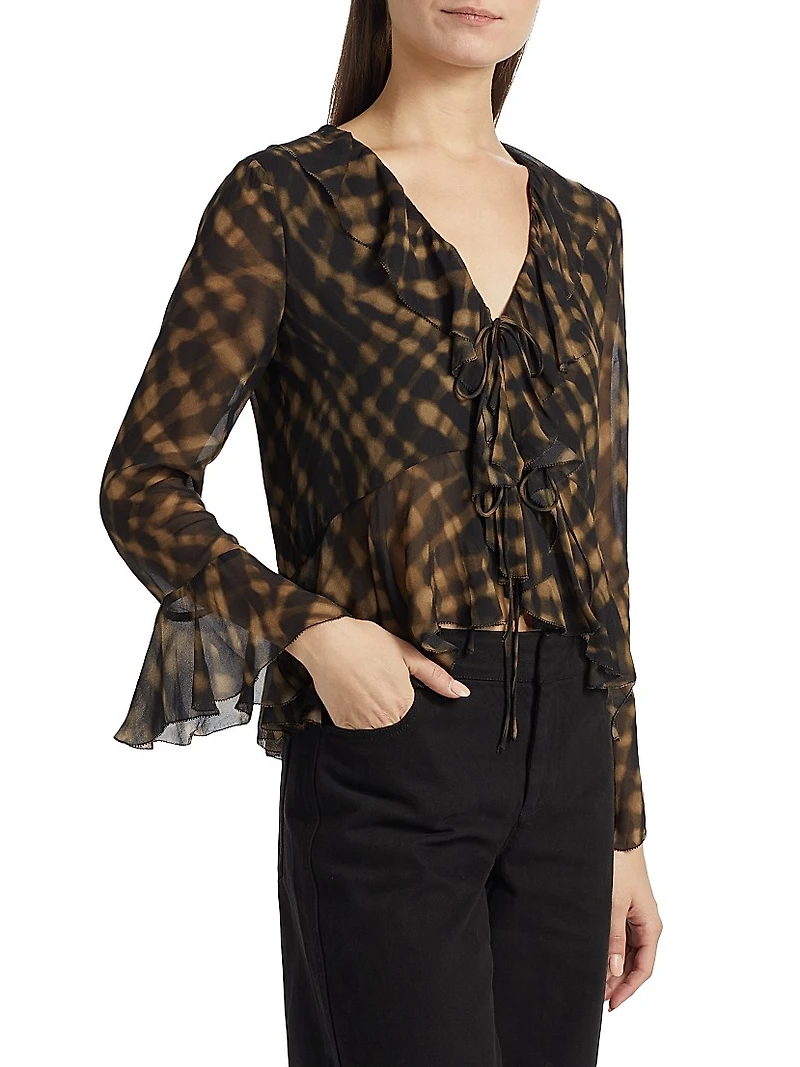Nicoletta Ruffle-Sleeve Top