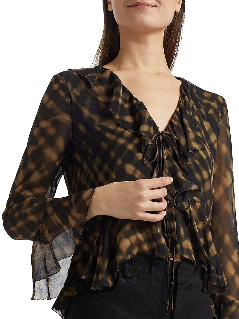 Nicoletta Ruffle-Sleeve Top