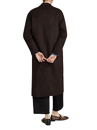 Gallery Plaid Wool-Blend Coat