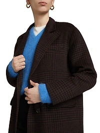 Gallery Plaid Wool-Blend Coat