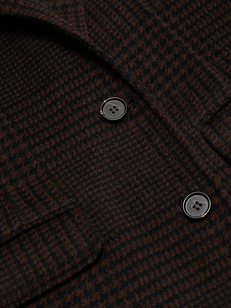 Gallery Plaid Wool-Blend Coat