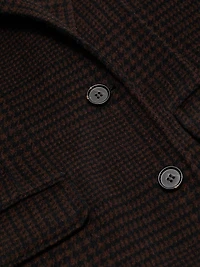 Gallery Plaid Wool-Blend Coat