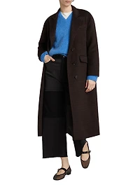 Gallery Plaid Wool-Blend Coat