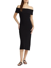 Anaya Off-The-Shoulder Midi-Dress