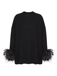 Wool Sweater with Feathers