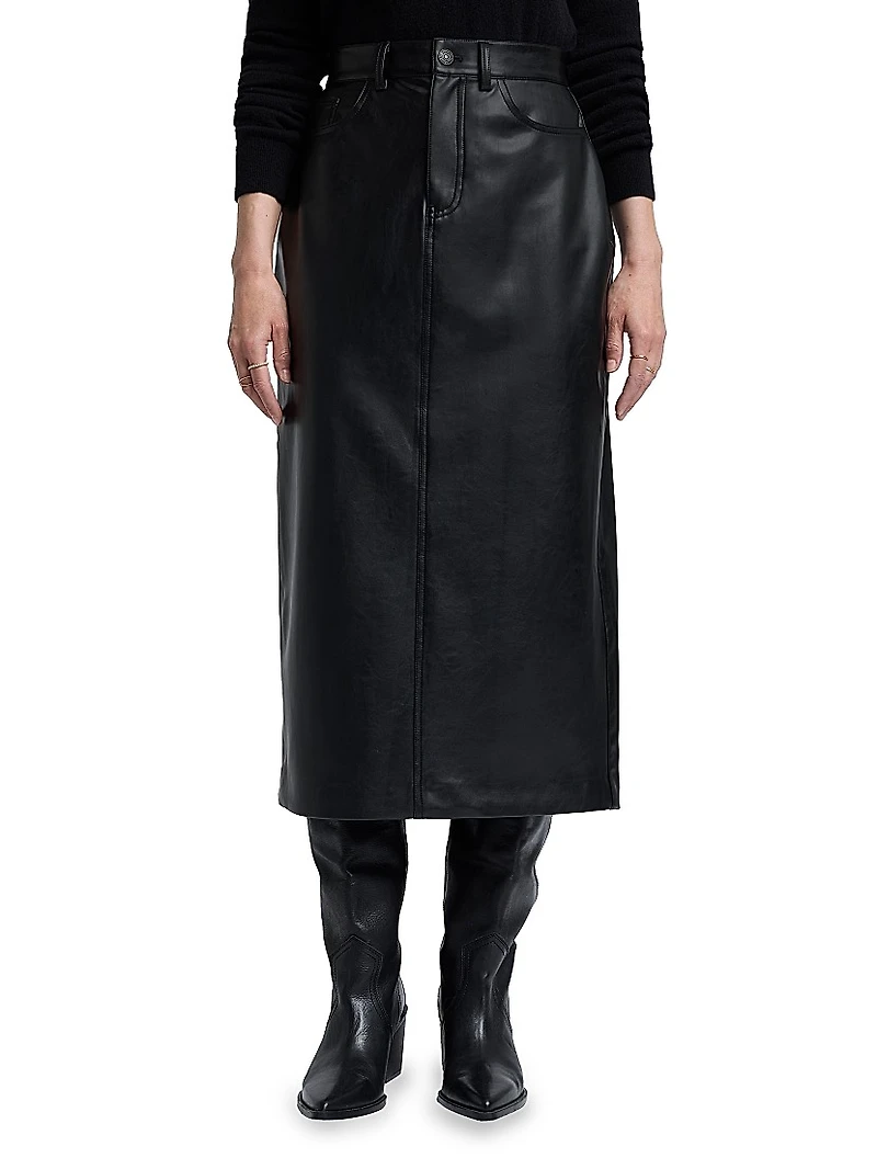 Faux Leather Maxi Skirt