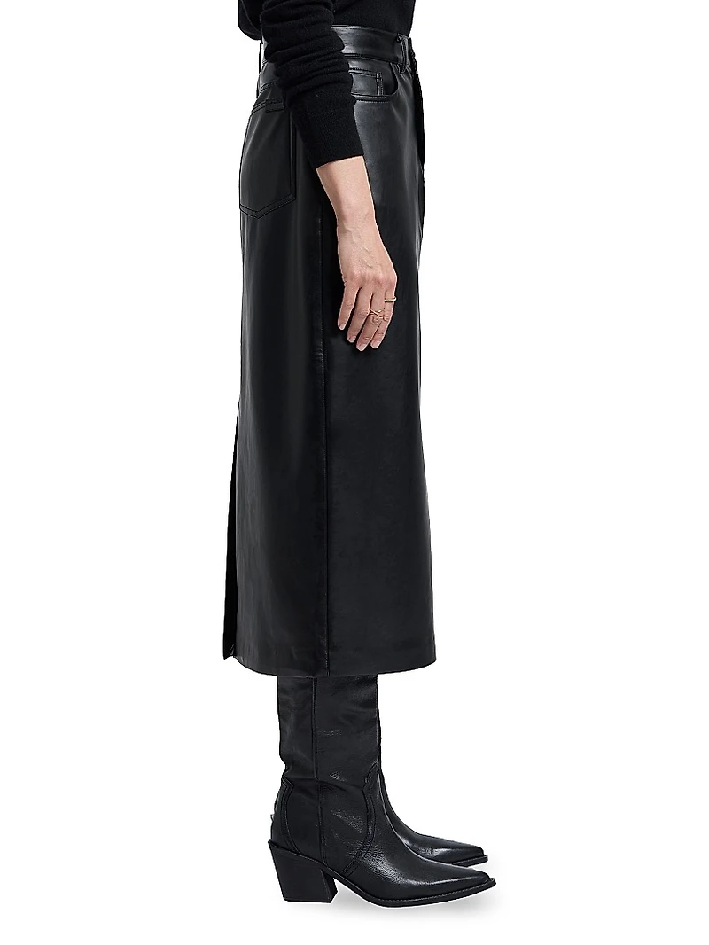 Faux Leather Maxi Skirt