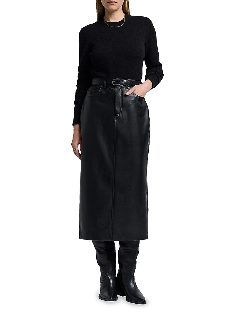 Faux Leather Maxi Skirt