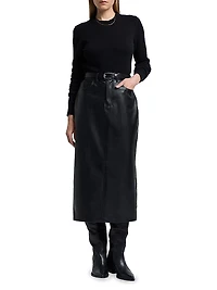 Faux Leather Maxi Skirt