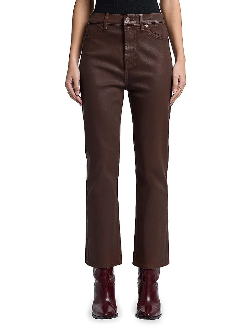 Kick High-Waist Slim-Fit Coated Jeans