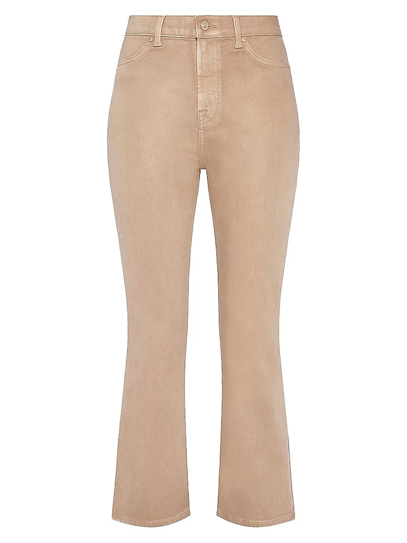 Coated High-Rise Slim Kick-Flare Jeans