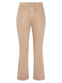 Coated High-Rise Slim Kick-Flare Jeans