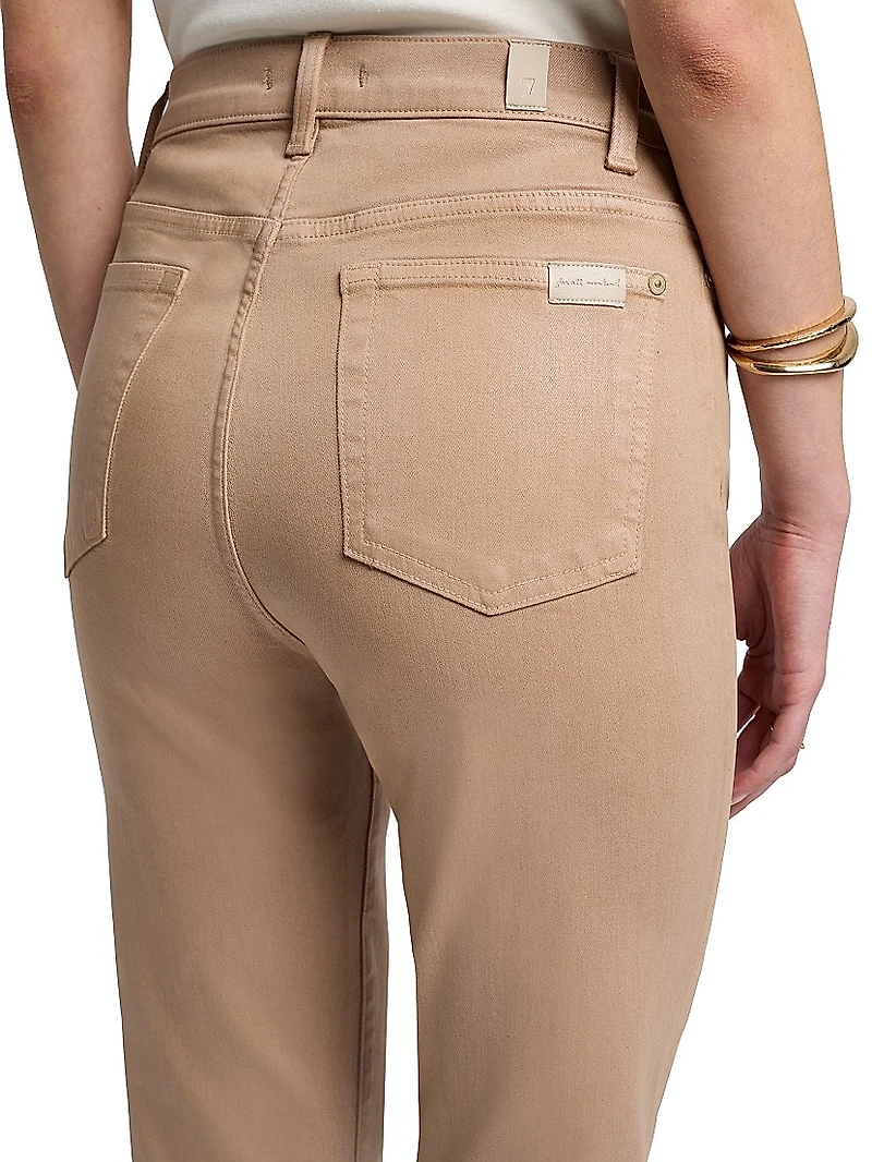 Coated High-Rise Slim Kick-Flare Jeans