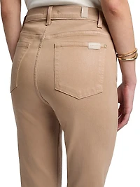 Coated High-Rise Slim Kick-Flare Jeans